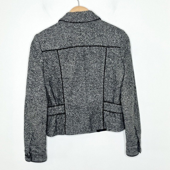 KORS Michael Kors Wool Tweed Blazer Black And White Women’s Size 2 - Picture 7 of 10